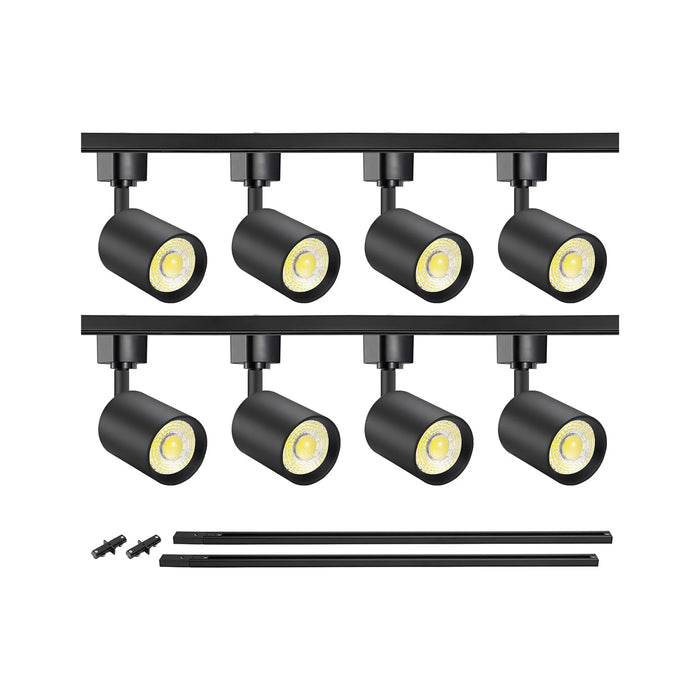 8-Light LED Track Lighting Kit with 6.6FT Track Rail, 10W 3000K