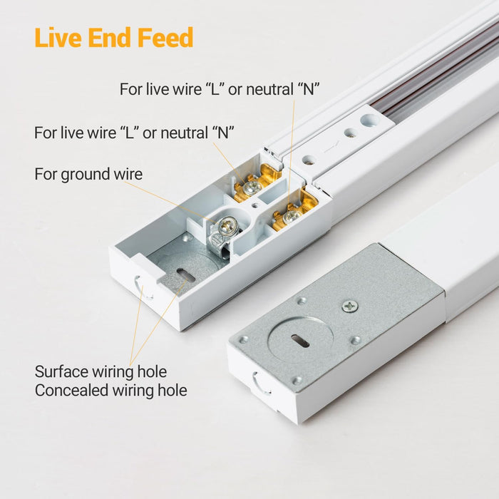 Plug in Track Lighting with Power Cord, 6-Light LED Track Lighting Kit with Track Rail & 10FT Plug Cord