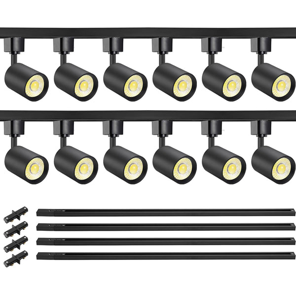 thumbnail image 2 of VANoopee 10ft H-Type Track Lighting Rail Set - Black, With Connectors & End Caps For H-Style LED Heads 2 of 6