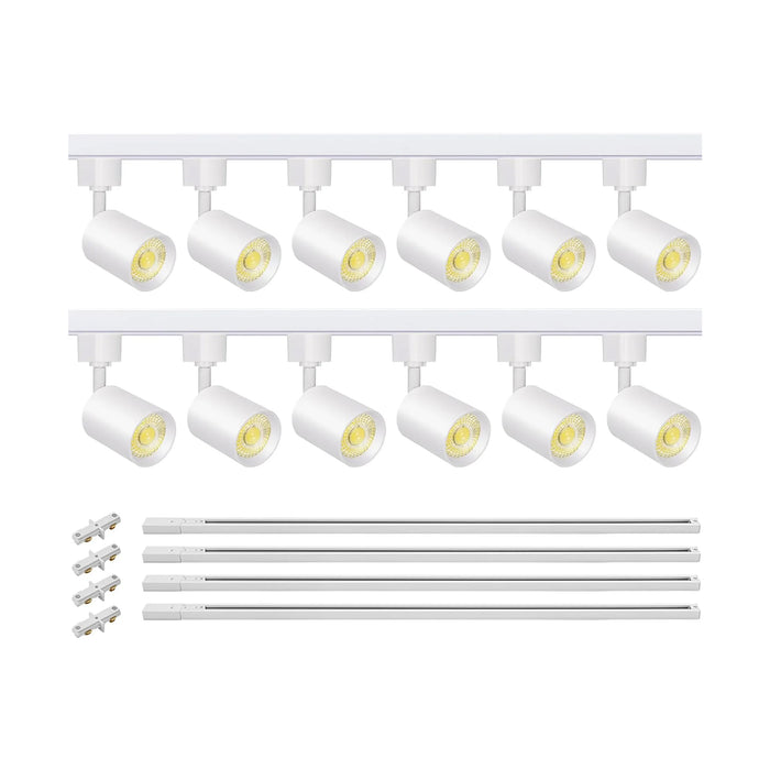 12-Light LED Track Lighting Kit with 13FT Track Rail, 10W 3000K