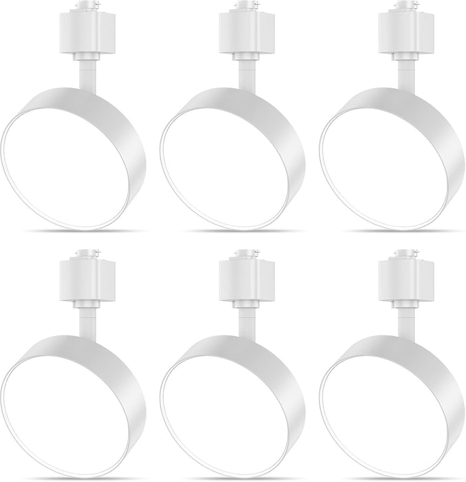Diffuse J Type Track Lighting Heads LED Track Light Heads Dimmable Kitchen Track Lighting Fixtures Ceiling, Compatible with J Track Rails - Flicker Free CRI90+ 3000K 12W 1000lm, 6 Pack