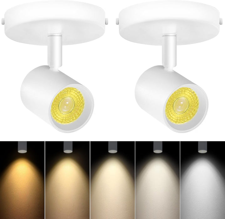 5-Color Dimmable Ceiling Spotlight,10W 800lm 2 Pack