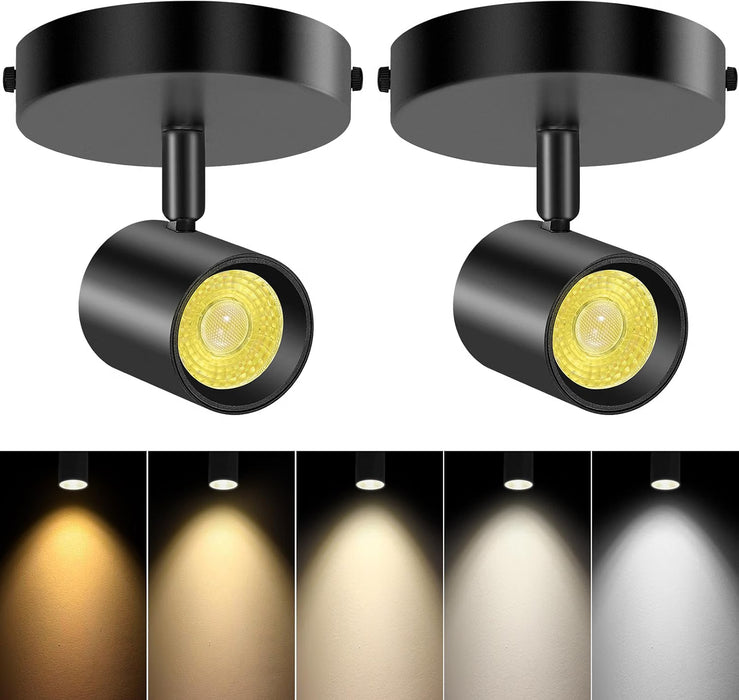 5-Color Dimmable Ceiling Spotlight,10W 800lm 2 Pack