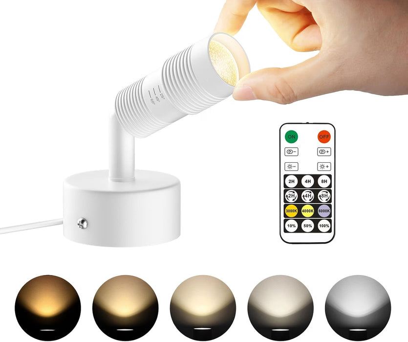 TuyuBEE Muti-Color Zoomable LED Spot Lights Indoor with Timer, White