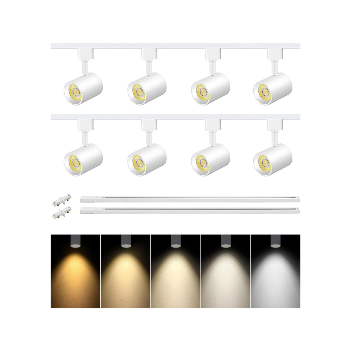 thumbnail image 2 of TuyuBEE 8-Light LED Track Lighting Kit - 6.6FT H Track Rail With Zoomable 12W Spotlights 4000K 2 of 10