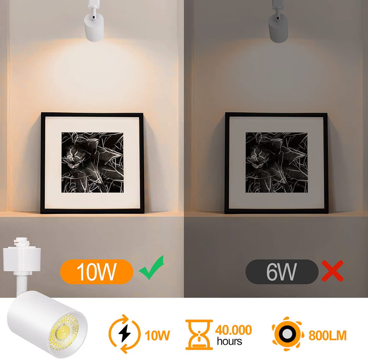 16-Pack 10W Dimmable LED Track Lighting Heads H Type Track Light, 4000K White