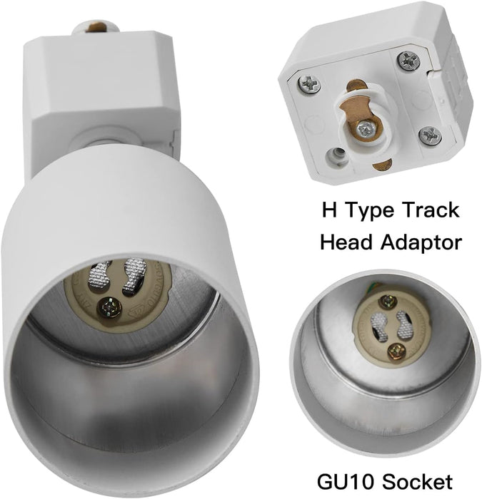 VANoopee 12-Light GU10 LED Track Lighting Kit, White (No Bulbs)