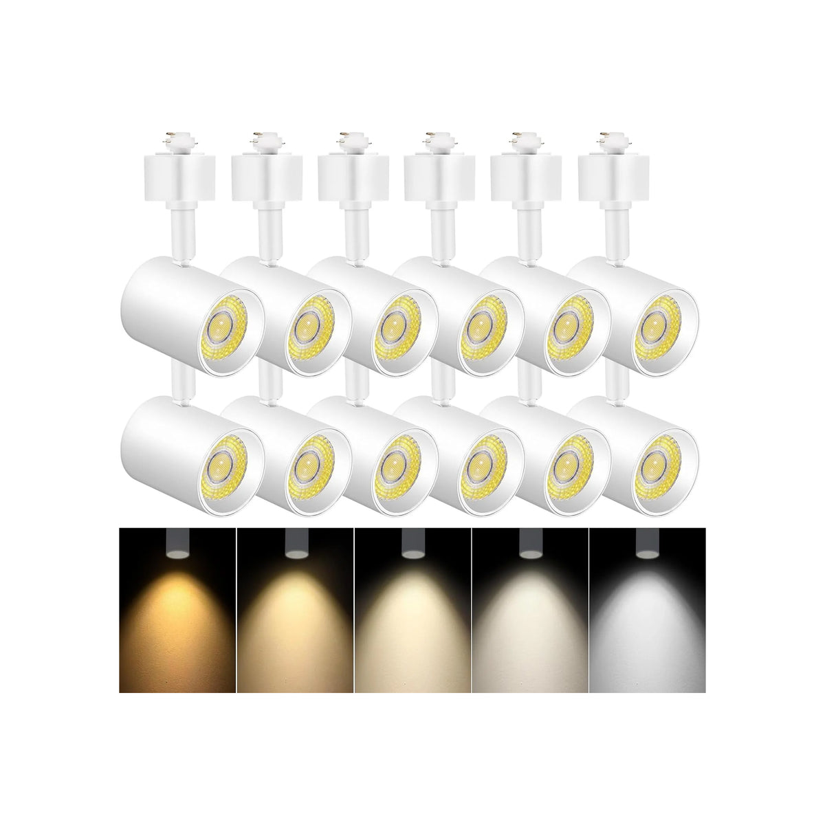 VANoopee 10W Dimmable LED Track Lights - 8 Pack H-Type Track Heads 3000K Warm White 800LM