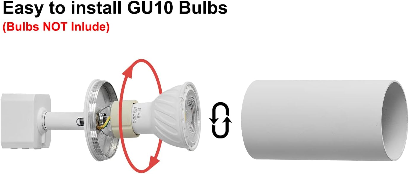 VANoopee 12-Light GU10 LED Track Lighting Kit, White (No Bulbs)