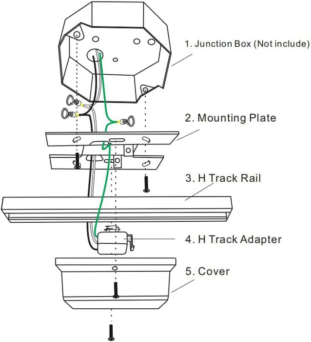 5 Color 6-Light LED Track Lighting Kit with 6.6FT Track Rail and Floating Canopy Connector, 10W