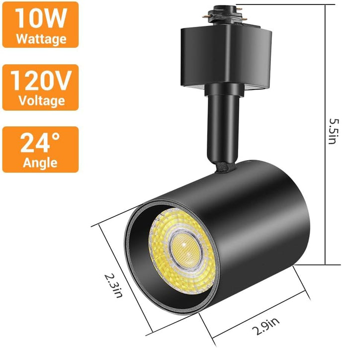 Plug in Track Lighting with Power Cord, 6-Light LED Track Lighting Kit with Track Rail & 10FT Plug Cord