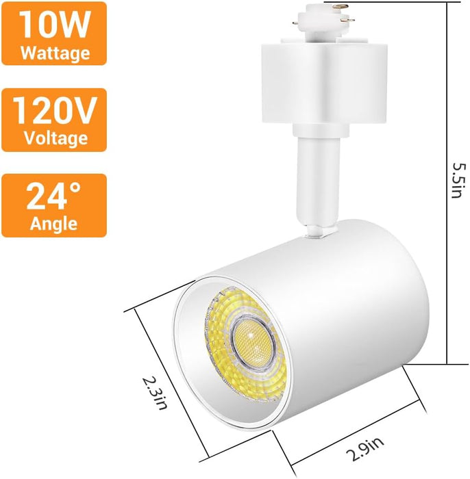 Remote Control LED Track Lighting Heads H Type Track Light Heads Dimmable, 2000K to 6000K Adjustable Ceiling Spotlight for H Track Lighting Rails, CRI90+ 24° 10W 800lm, White (8 Pack)