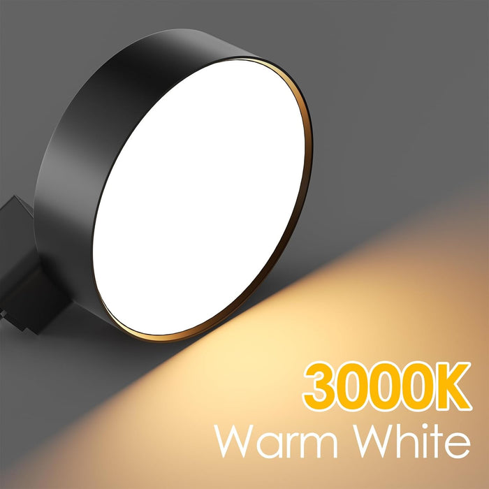 6-Lights LED Track Lighting Kit with 6.6FT H Track Rail & Canopy Connector, Modern Kitchen Track Lighting Fixtures Ceiling Flood Light Dimmable Flicker Free CRI90+ 3000K 12W 1000lm, Black