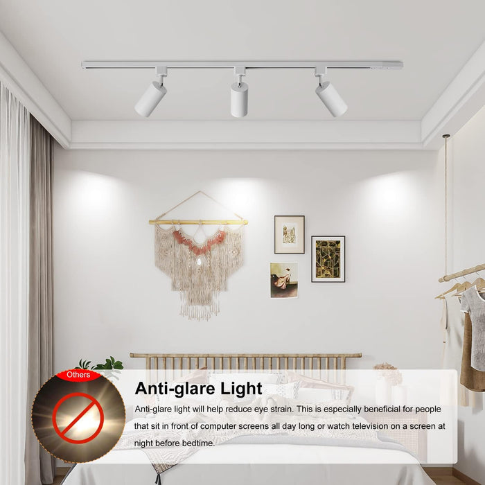 VANoopee 12-Light GU10 LED Track Lighting Kit, White (No Bulbs)