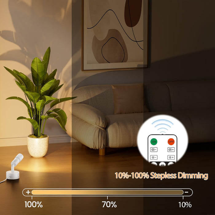 TuyuBEE Muti-Color Zoomable LED Spot Lights Indoor with Timer, White