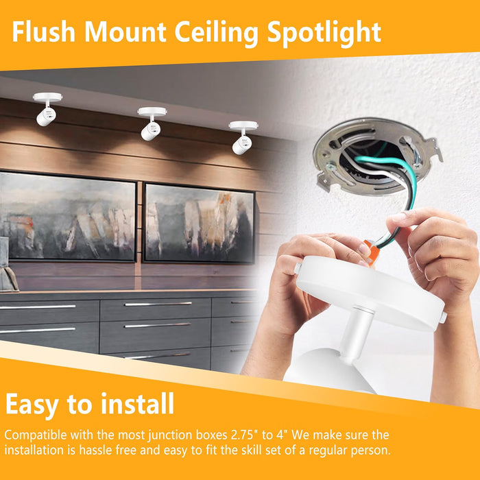5-Color Dimmable Ceiling Spotlight,10W 800lm 2 Pack