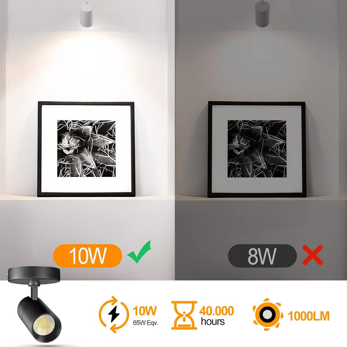 3-Color 10W LED Ceiling Spotlight Flush Mount Indoor