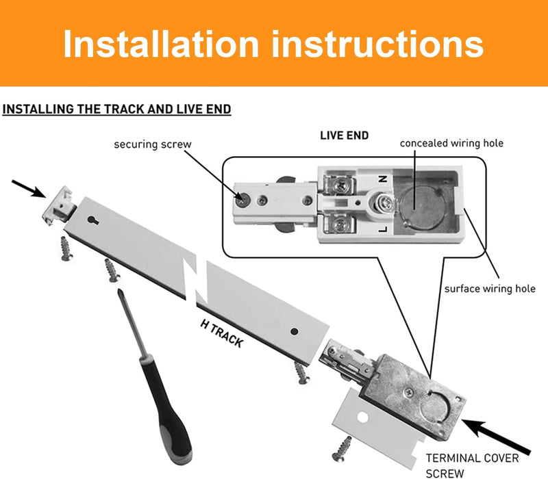 8-Light LED Track Lighting Kit with 6.6FT Track Rail, 10W 3000K