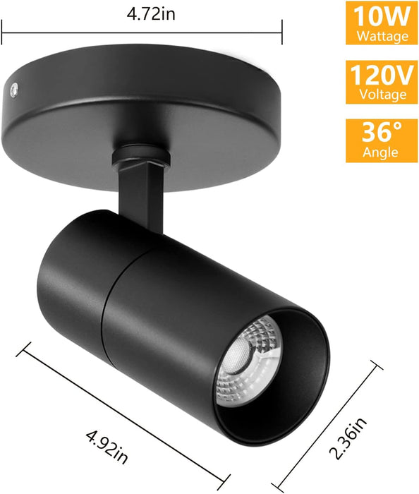 3-Color 10W LED Ceiling Spotlight Flush Mount Indoor