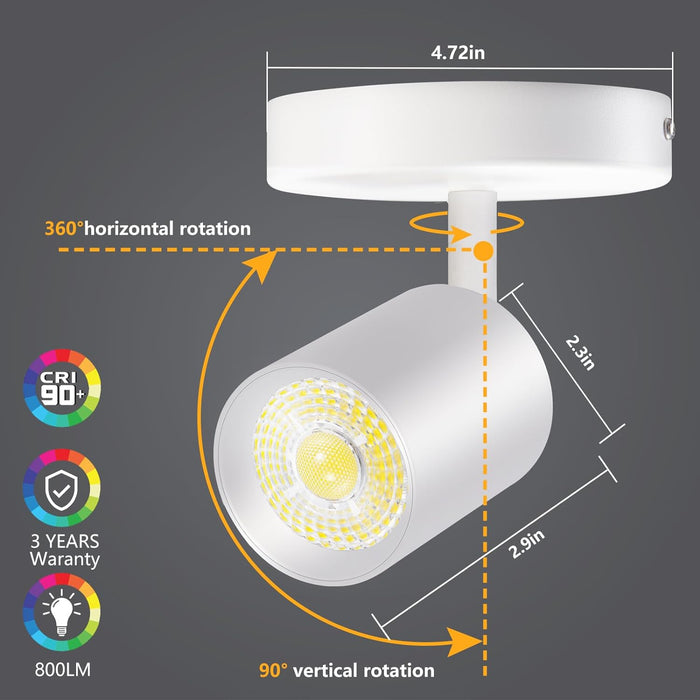 Flush Mount LED Ceiling Spotlight Dimmable, 10W 800lm 4000K