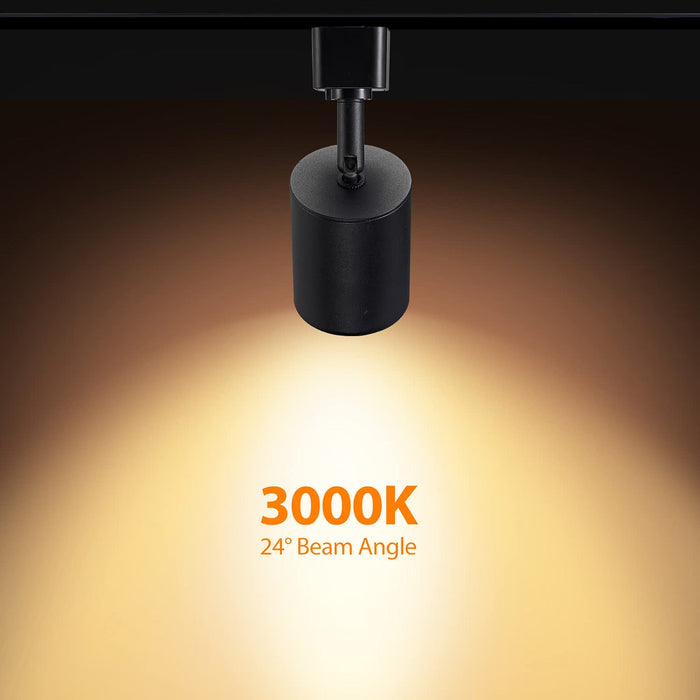 8 Pack J Type Track Lighting Heads 10W Black 3000K
