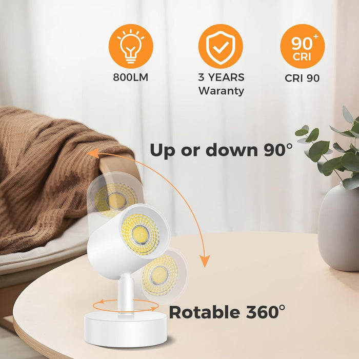 5 Color 10W LED Up Lights Indoor Spot Lights with Timer, Floor Spotlight Lamp with 5.9FT Plug Cord
