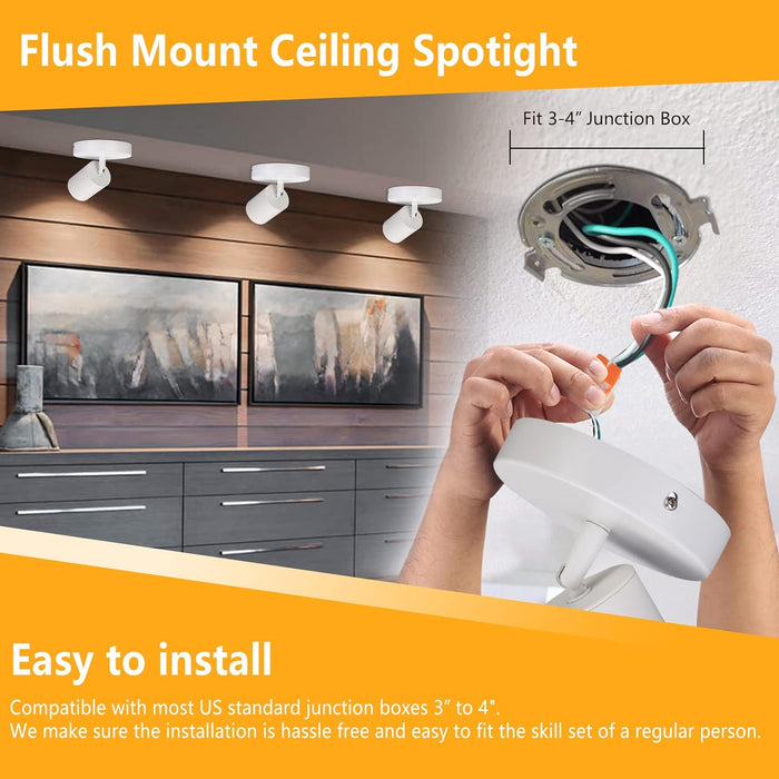 Flush Mount LED Ceiling Spotlight Dimmable, 10W 800lm 4000K