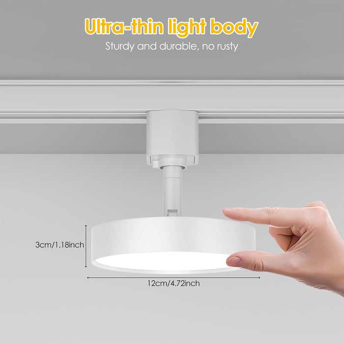 Diffuse LED Track Lighting Heads H Type Track Light Heads Dimmable Kitchen Track Lighting Fixtures Ceiling, Compatible with H Track Rails - Flicker Free CRI90+ 3000K 12W 1000lm