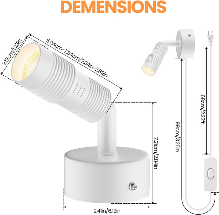 TuyuBEE Muti-Color Zoomable LED Spot Lights Indoor with Timer, White