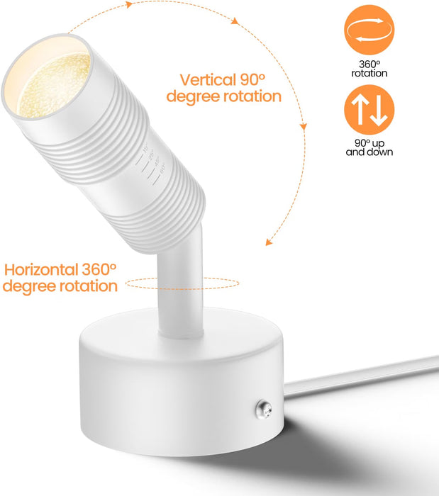TuyuBEE Muti-Color Zoomable LED Spot Lights Indoor with Timer, White