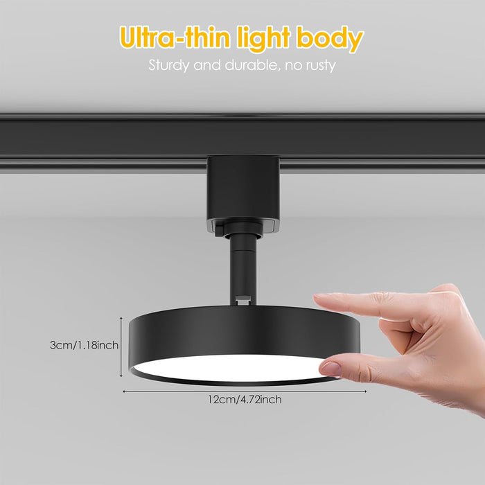 4-Lights LED Track Lighting Kit with 3.3FT H Track Rail & Canopy Connector, Modern Kitchen Track Lighting Fixtures Ceiling Flood Light Dimmable Flicker Free CRI90+ 3000K 12W 1000lm, Black