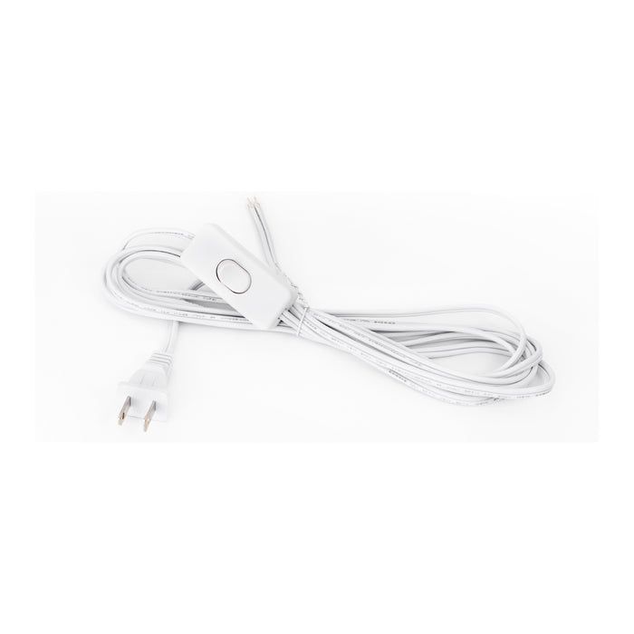 VANoopee Track Lighting Plug Cord 10FT White, 2 Prong