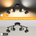 5-Color 4 Light Black LED Track Lighting Fixtures, 30W