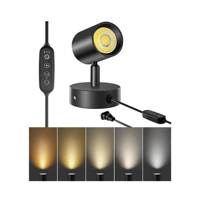 5 Color 10W LED Up Lights Indoor Spot Lights with Timer, Floor Spotlight Lamp with 5.9FT Plug Cord
