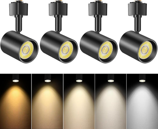Black L Type LED track lighting heads 4 pack