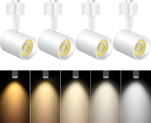 White L Type LED track lighting heads 4 pack